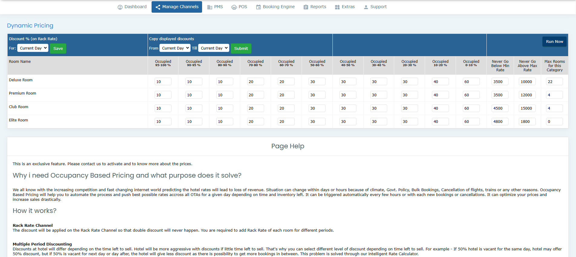 screenshot of eGlobe Channel Manager